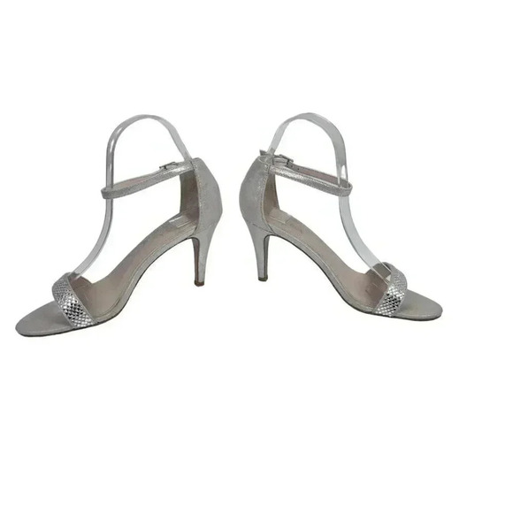 Carvela  Stiletto Heel Sandals Silver Metallic Sling back Size 37 - Picture 9 of 15